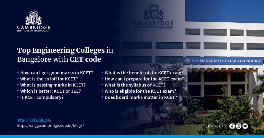 Top engineering colleges in Bangalore with CET code